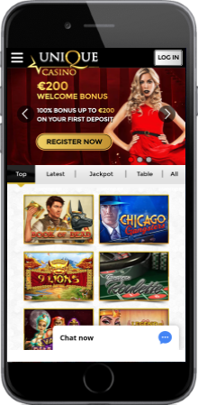 Unique Casino's websites is well optimized for mobile play