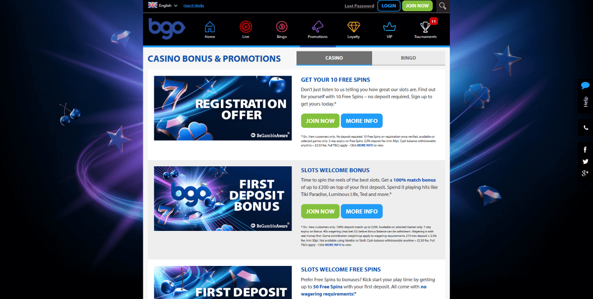 BGO Casino Promotions