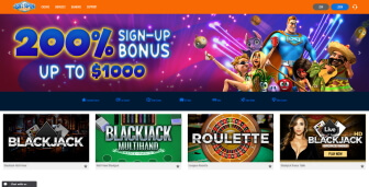 The homepage at Big Spin Casino