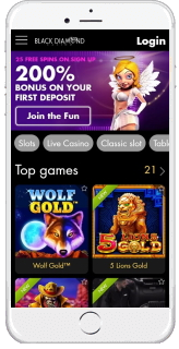 BlackDiamond Casino is accessible via any device running on iOS or Android