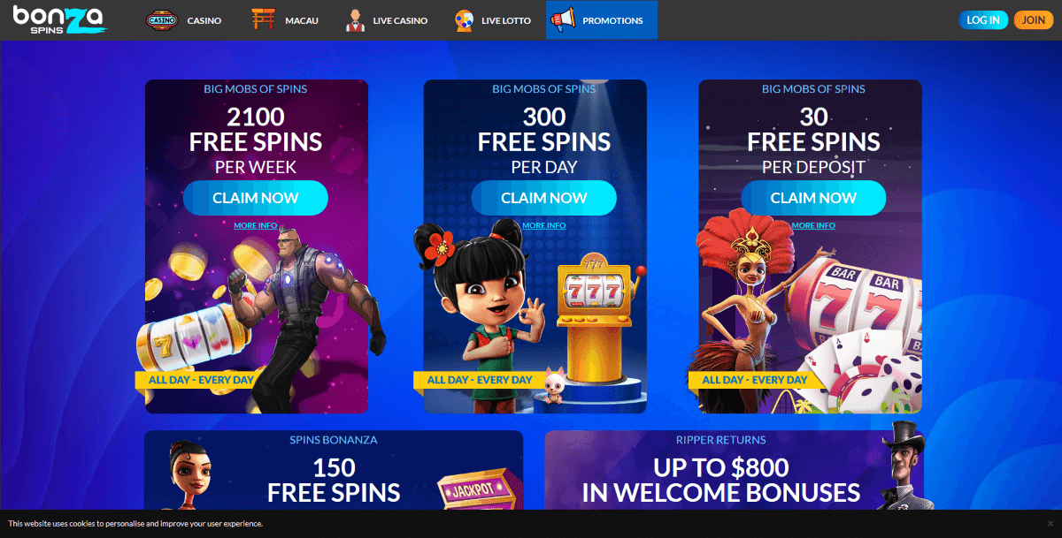 Are there any ongoing promotions at Bonza Spins Casino ?