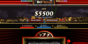 Bovegas Casino homepage