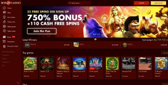 The landing page at Box24 Casino