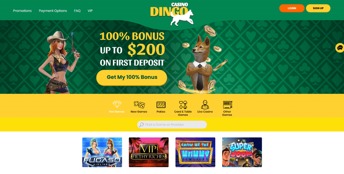 Casino Dingo homepage