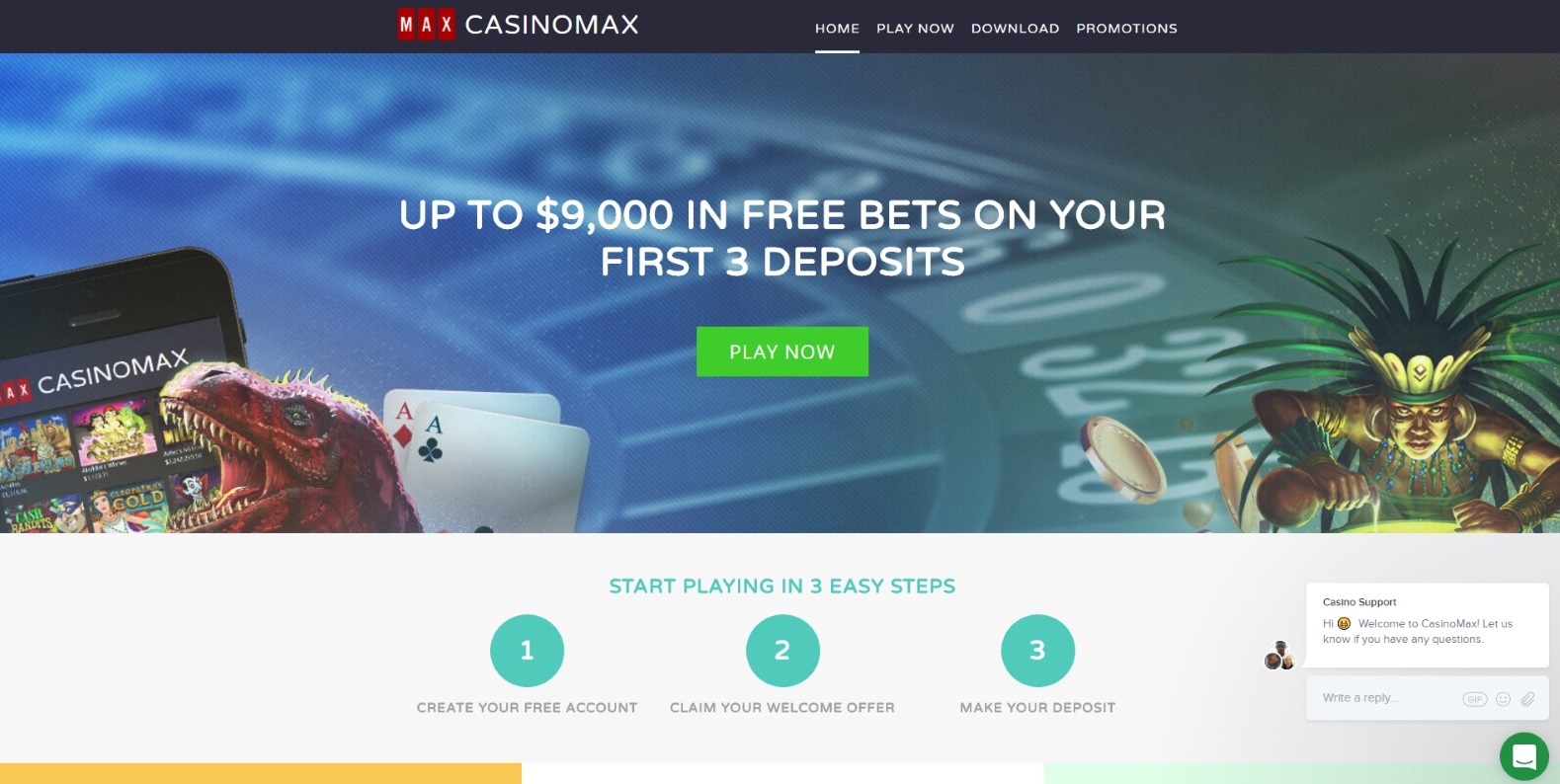 CasinoMax Casino Homepage of the Website
