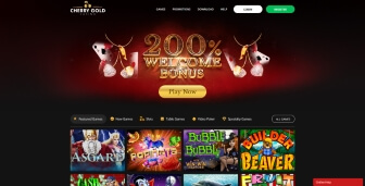 The homepage at Cherry Gold Casino