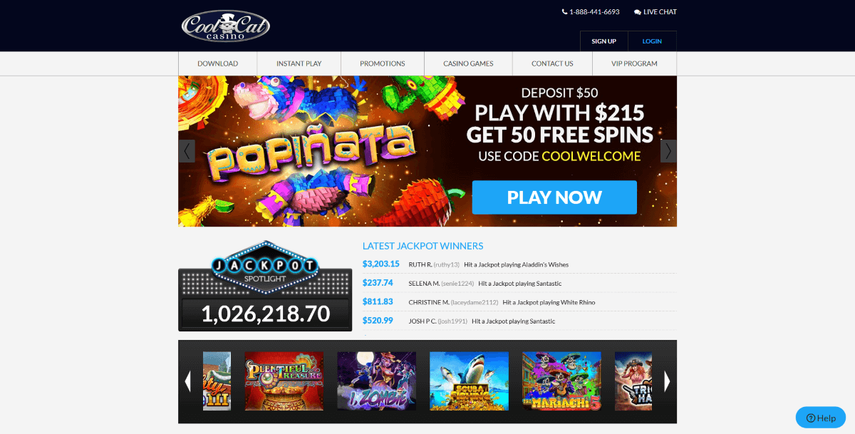 CoolCat Casino homepage