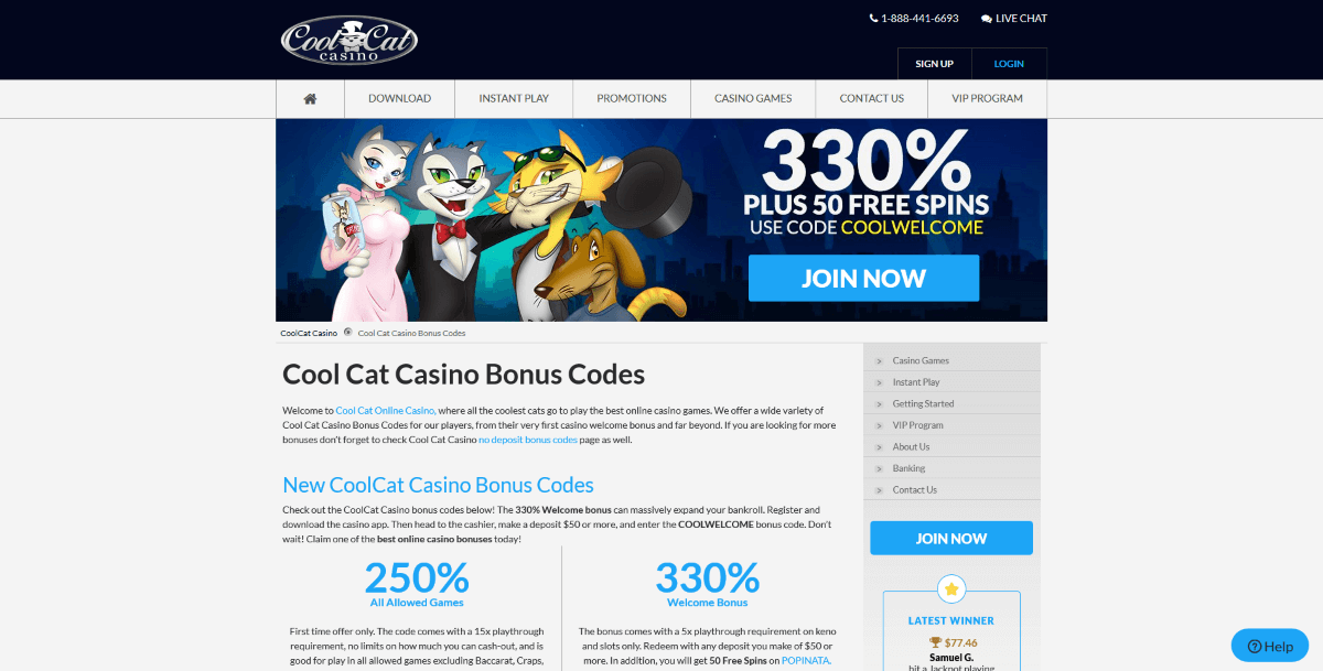 CoolCat Casino Deals