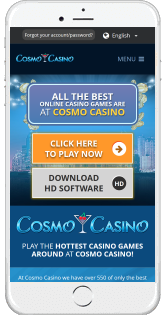 iOS and Android mobile devices can access Cosmo Casino