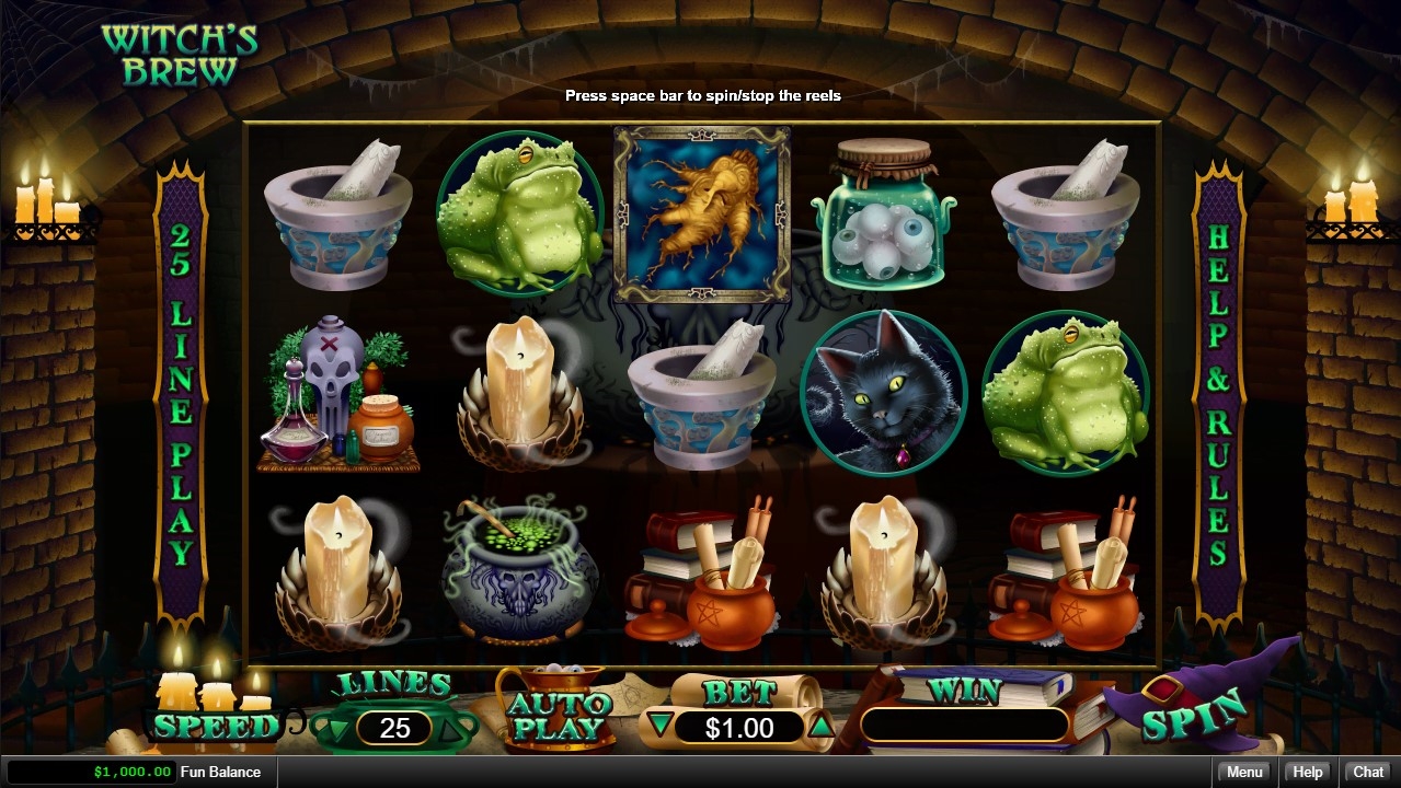 Free Spins on Witch’s Brew Slot at Diamond Reels