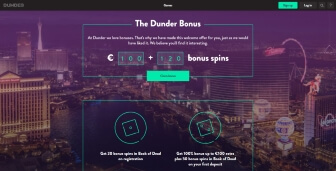 Promo offers available at Dunder Casino