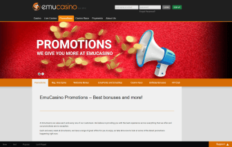 Promotion deals available at Emu Casino