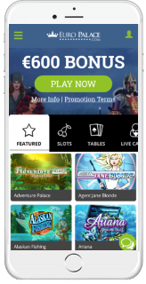 Euro Palace's mobile website supports both the Android and iOS operating systems