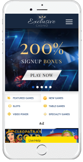 Exclusive Casino is fully optimized for mobile play