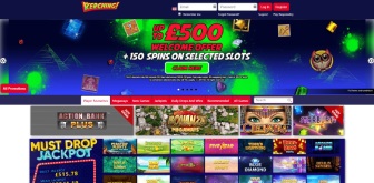 The landing page at Kerching Casino