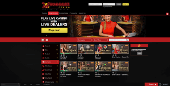 Live Dealer lobby at Mongoose casino