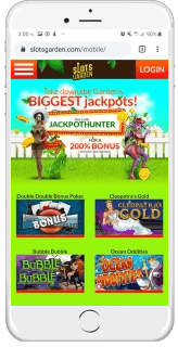 Slots Garden Casino is accessible through Android and iOS devices