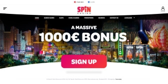 Spin Casino homepage