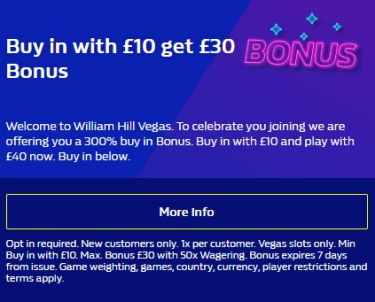 Vegas Casino promotions at William Hill