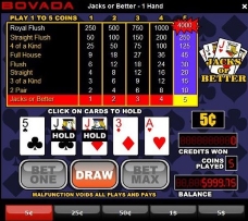 The video poker in Bovada casino is really popular.
