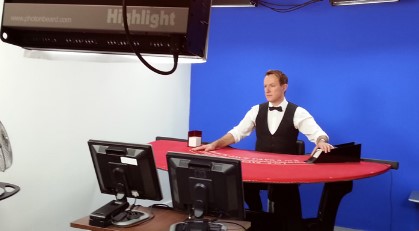 Behind the scenes of the Live dealer blackjack game.